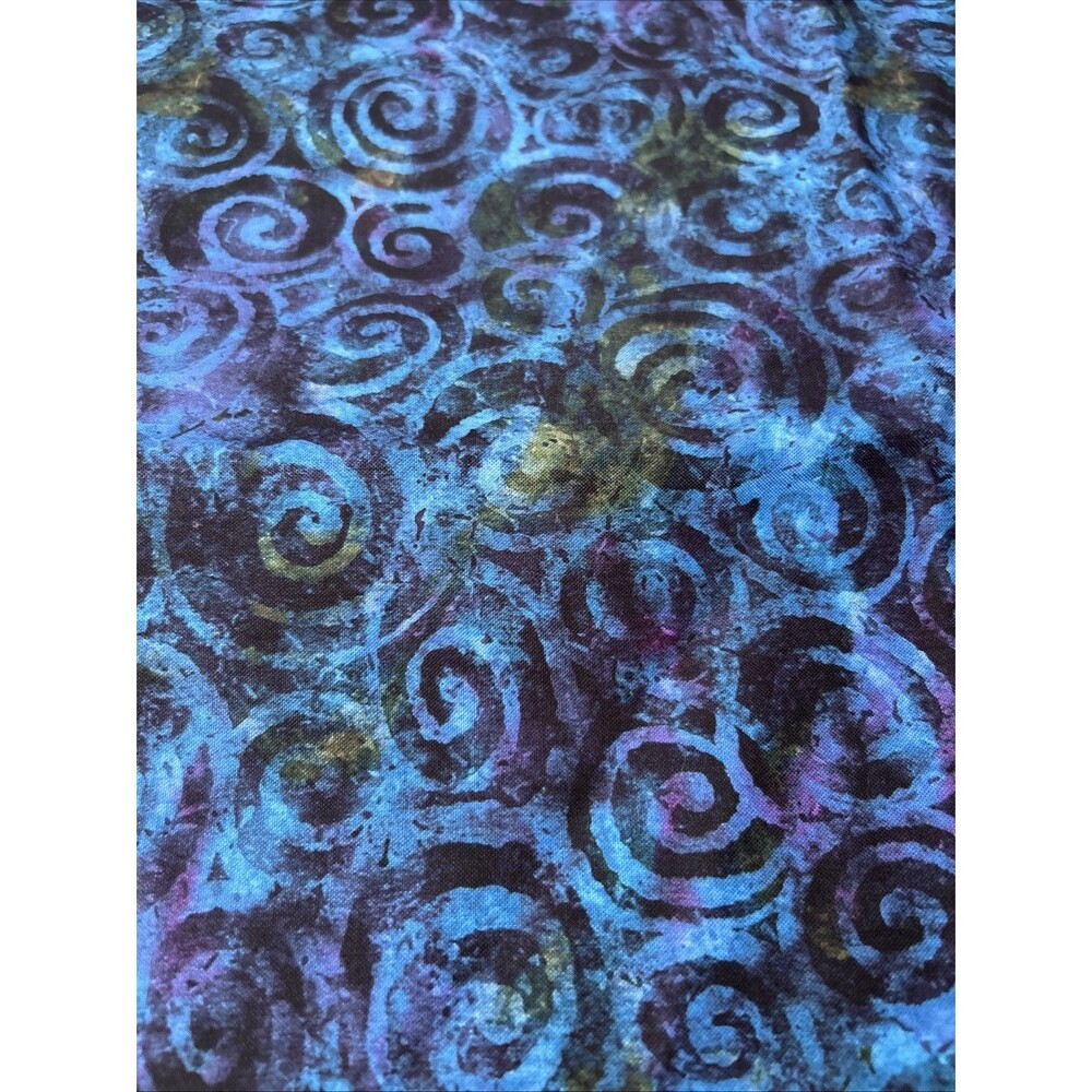 Hobby Lobby Dark Swirls Cotton Quilting Sewing Fabric Midnight Blue 49" X 42"